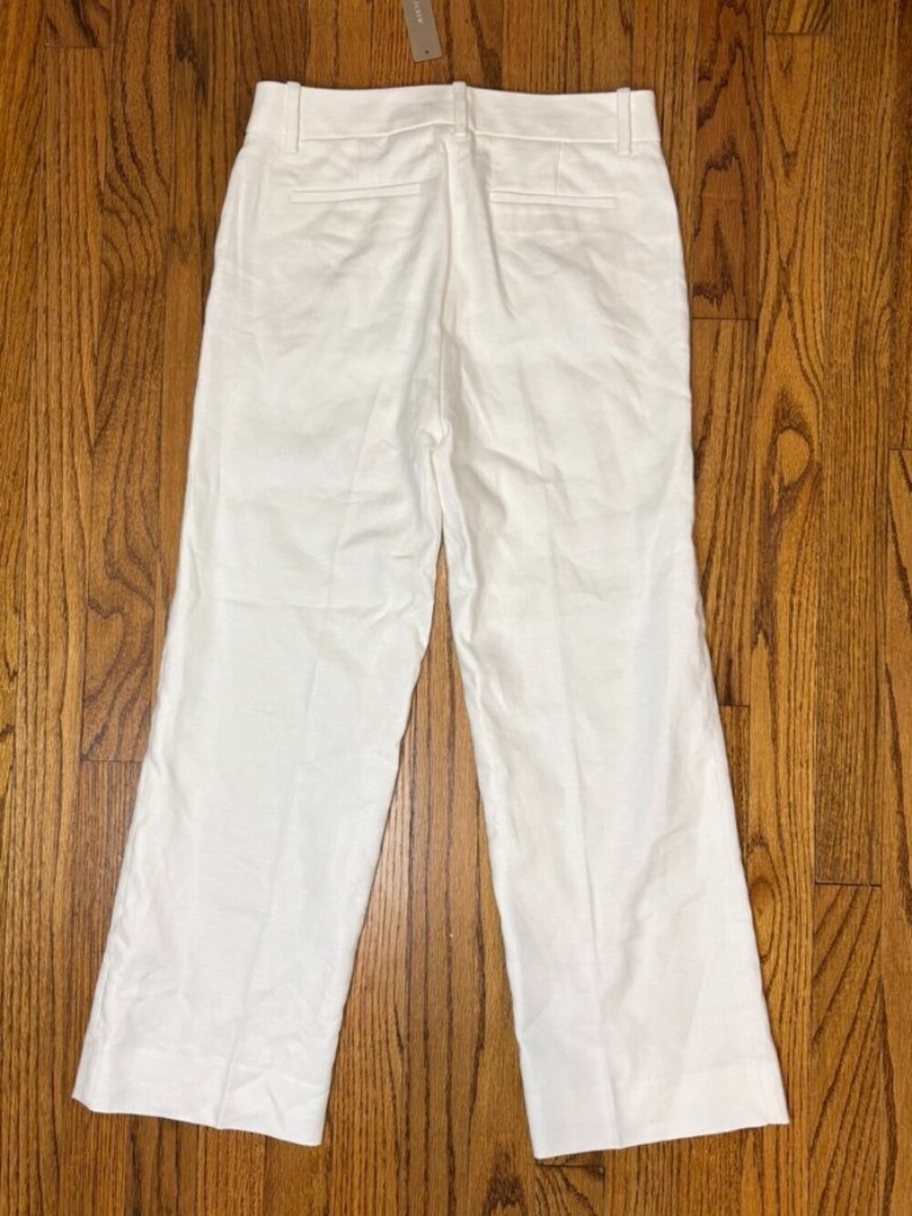 NWT Women's J. Crew Peyton pant in stretch linen, white, size: 0 - Picture 4 of 6